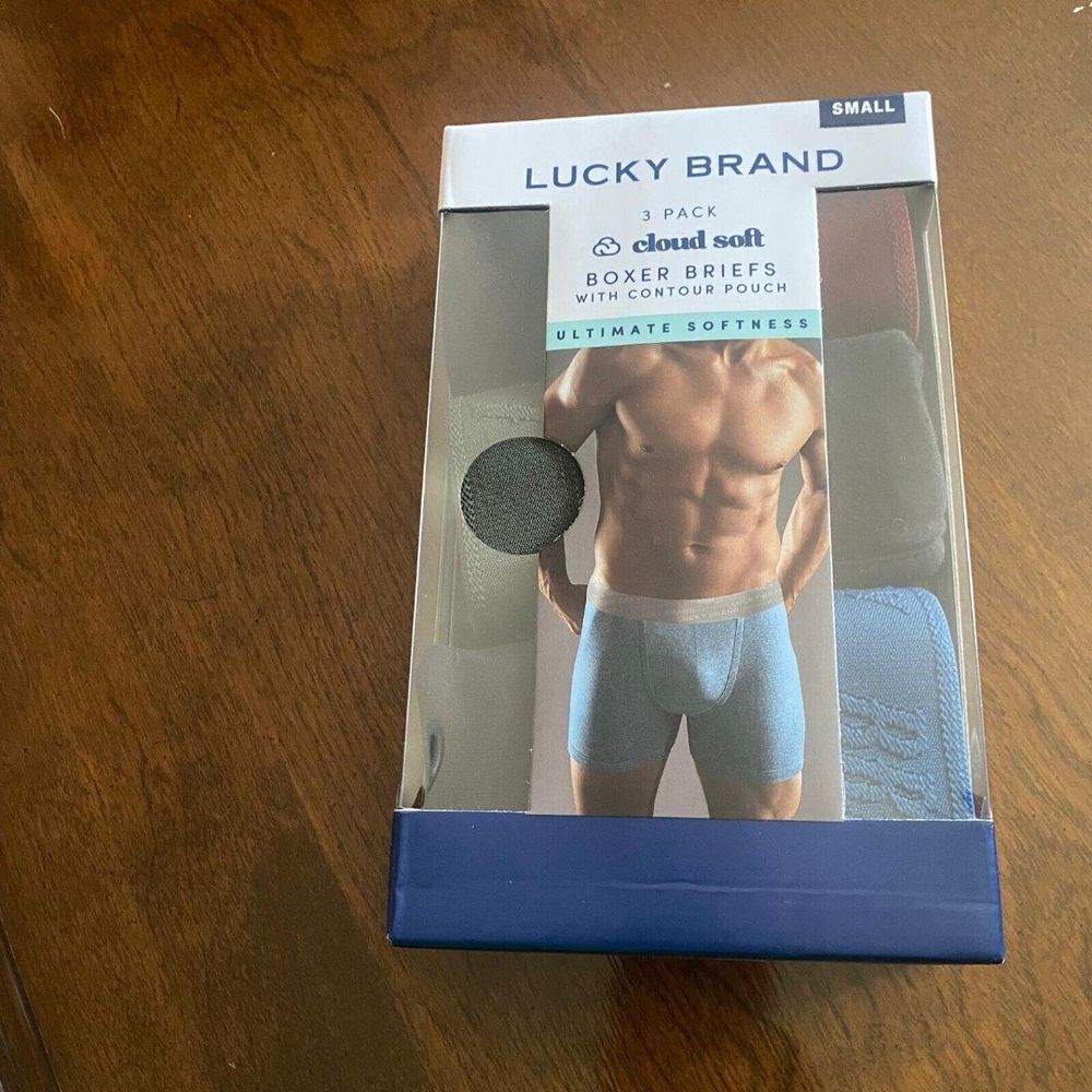 3 Pack LUCKY BRAND Men COTTON Boxer Briefs Stretch multicolor Size Small NEW - Picture 4 of 10